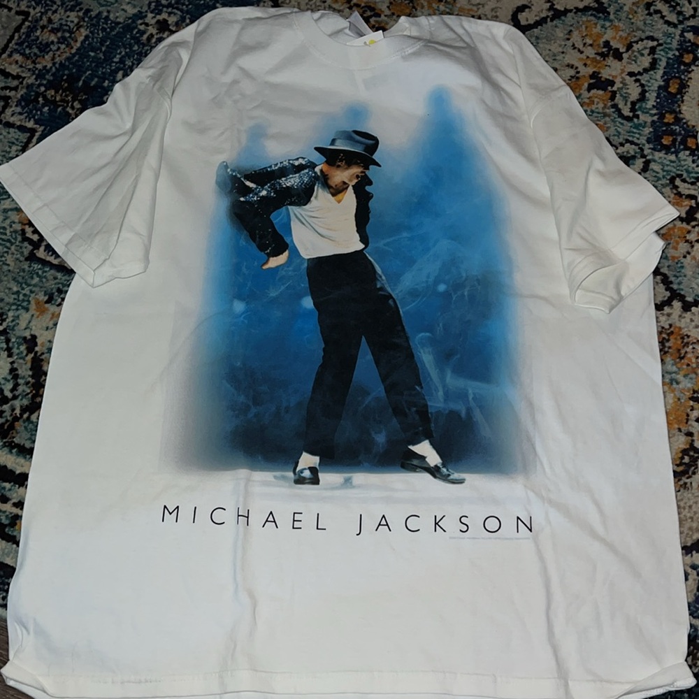 Vintage  Hanes Heavyweight Michael Jackson White Short Sleeve Graphic T-Shirt - Picture 4 of 4